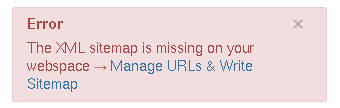 Warning iff XML-Sitemap is missing