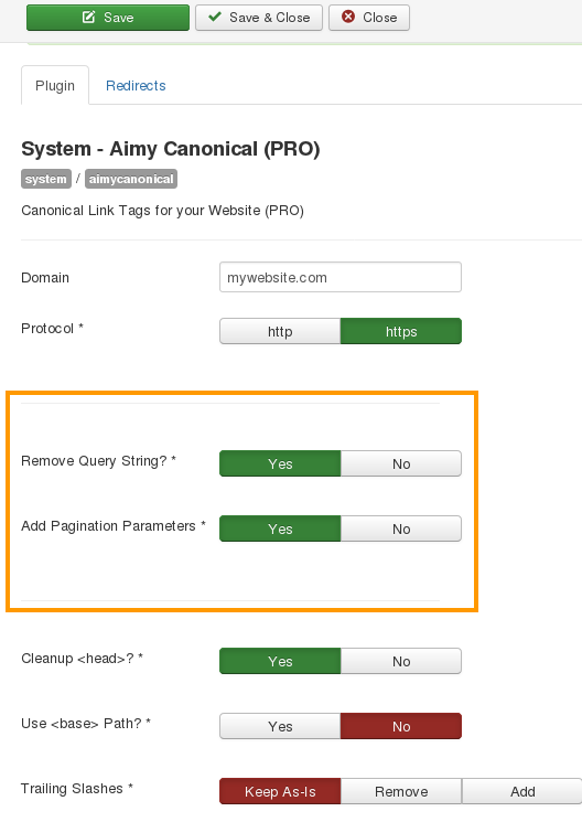 Pagination Settings