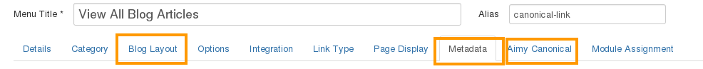 Menu settings Pagination and view all page