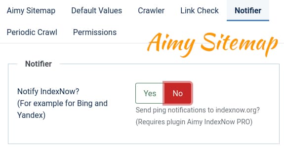 Alternative Aimy Sitemap indexnow configuration