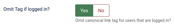 Option to omit canonical tag for logged in users