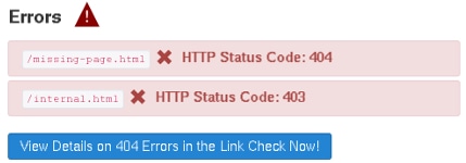 Crawler reports broken links (status code 404)