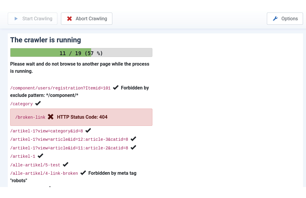 Crawling your Joomla! website with Aimy Sitemap